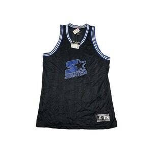 Vintage Starter Y2K Basketball Jersey Men's Size XL Black Mesh Tank New‎